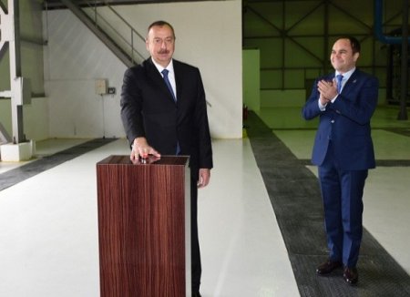 İlham Əliyev yeni zavodun açılışında - Foto