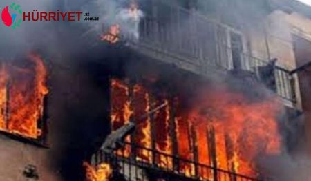 Sumqayıtda 4 otaqlı ev yandı