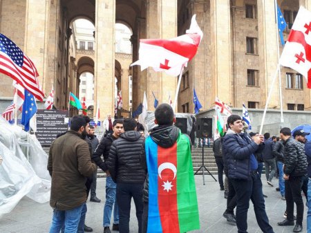 Gürcüstan parlamentinin qarşısında azərbaycanlıların kütləvi etiraz aksiyası başlayıb