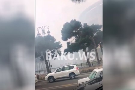 Bakıda 20 nömrəli məktəbin ətrafında yanğın