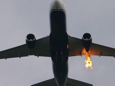 Tehranda təyyarədə yanğın olub