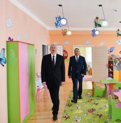 Prezident İlham Əliyev Kürdəxanıda məcburi köçkün ailələri üçün yeni yaşayış kompleksinin açılışında iştirak edib - FOTO